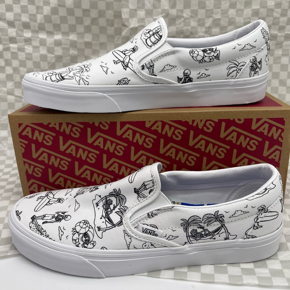 Vans Men’s Classic Slip-On Low Tide True White/True
VN0A5JLXBPD Sneakers - Picture 2 of 16